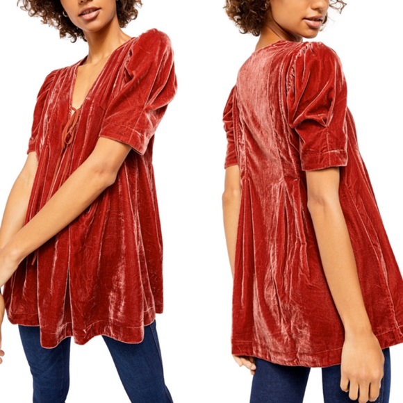 velvet tunic tops